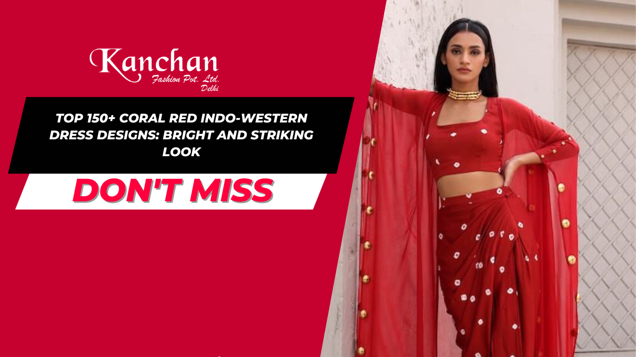 Top 150+ Coral Red Indo-Western Dress Designs: Bright and Striking Look